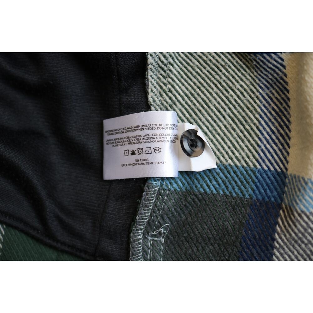 ORVIS Mens Medium Blue Green Plaid Flannel Shirt Long Sleeve Button Down Flap - Picture 14 of 16